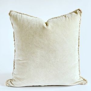 Velvet Fringed Throw Pillow Cover Pottery Barn22 x 22 NWOT